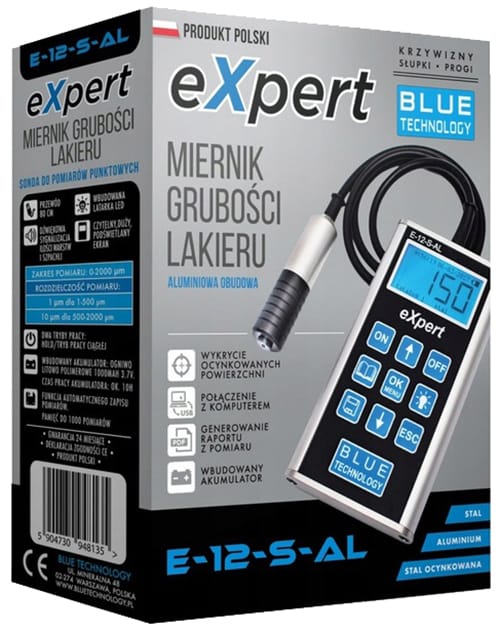 Miernik grubości lakieru eXpert. Stal, ocynk, aluminium E-12-S-AL