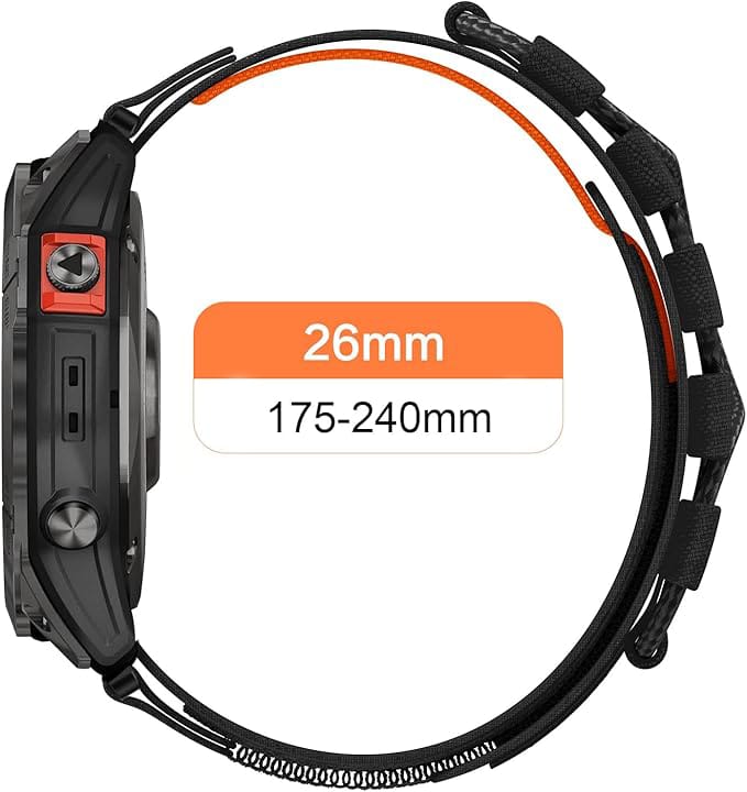 Pasek nylonowy do Garmin Fenix 5x / 6x / 7x / Pro / Descent / Tactix / Enduro (26mm) Alogy Nylon Band Czarny
