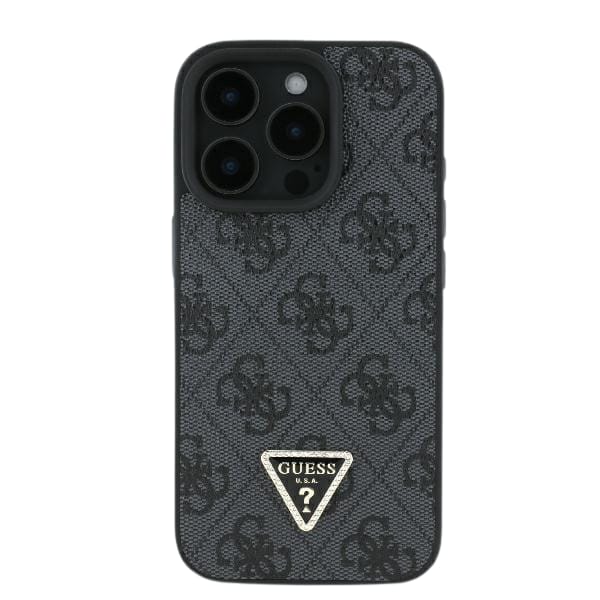 Guess GUHCP16LP4TDPK iPhone 16 Pro 6.3" czarny/black hardcase Leather 4G Triangle Strass MagSafe