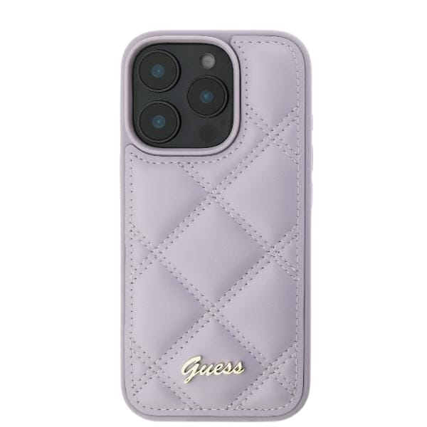 Guess GUHCP16LPSQSQSU iPhone 16 Pro 6.3" jasnofioletowy/light purple hardcase Quilted Metal Logo