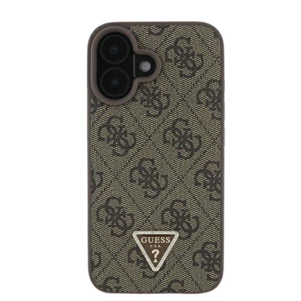 Guess GUHCP16MP4TDPW iPhone 16 Plus 6.7" brązowy/brown hardcase Leather 4G Triangle Strass MagSafe