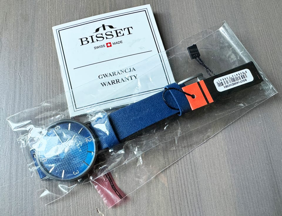 Szwajcarski zegarek męski Bisset BSCF14 tytanowy