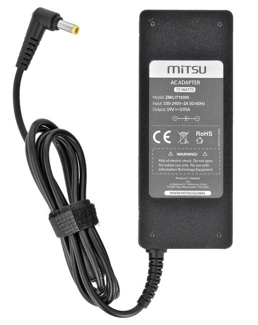 Zasilacz Mitsu 19v 3.95a 5.5x2.5 75W do Toshiba, Compaq, HP, Asus