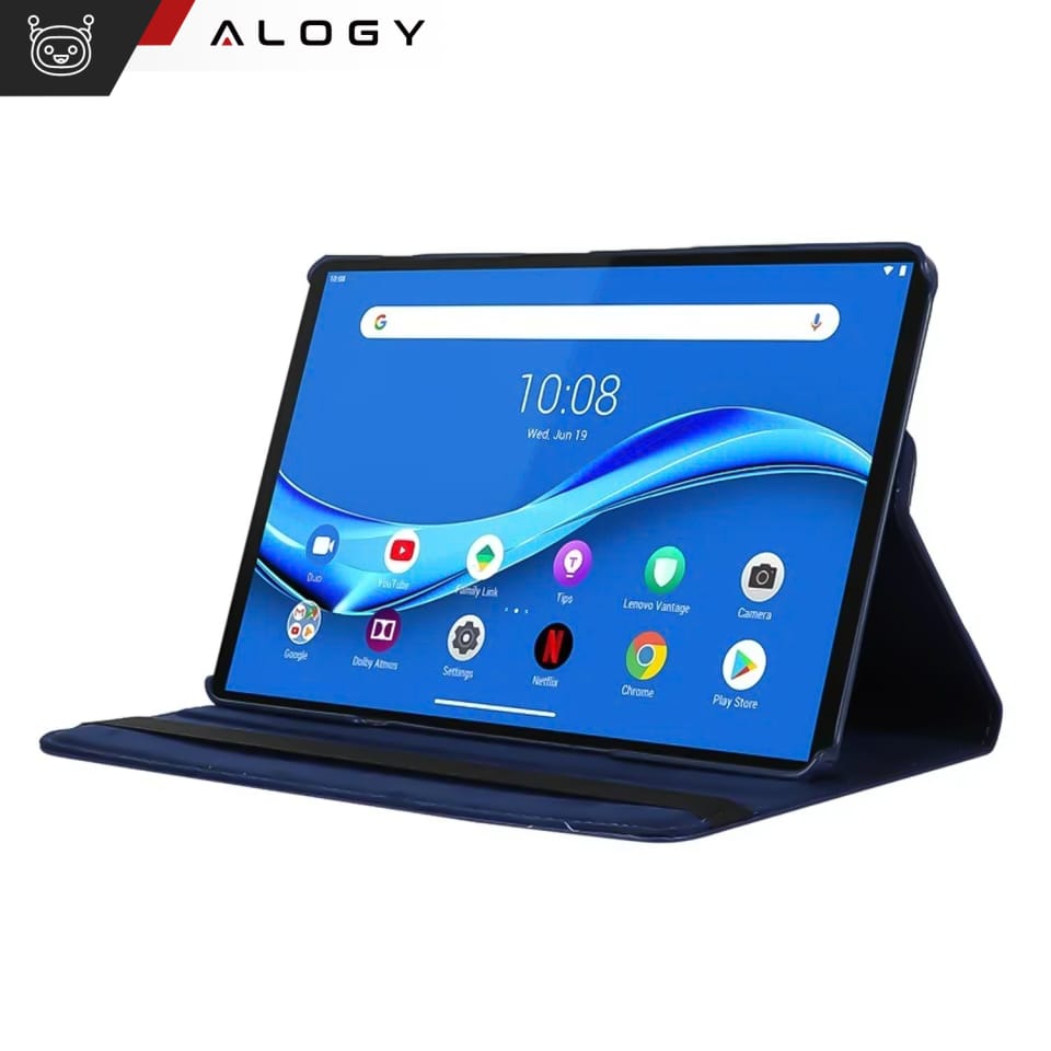 Etui 360 do Lenovo Tab M11 10.95" TB330FU / TB330XU / TB331FC obrotowe pokrowiec obudowa z klapką na tablet Case Alogy Granatowe