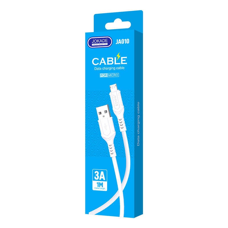 Kabel 1m 3A (USB - microUSB) Ładowanie i Transfer Danych Jokade Zhizun (JA010) biały