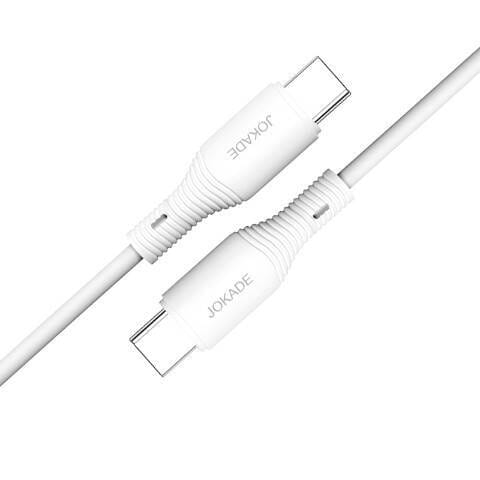 Kabel 1m 5A PD100W (USB-C - USB-C) Ładowanie i Transfer Danych Jokade Taili Fast Charge (JA009) biały