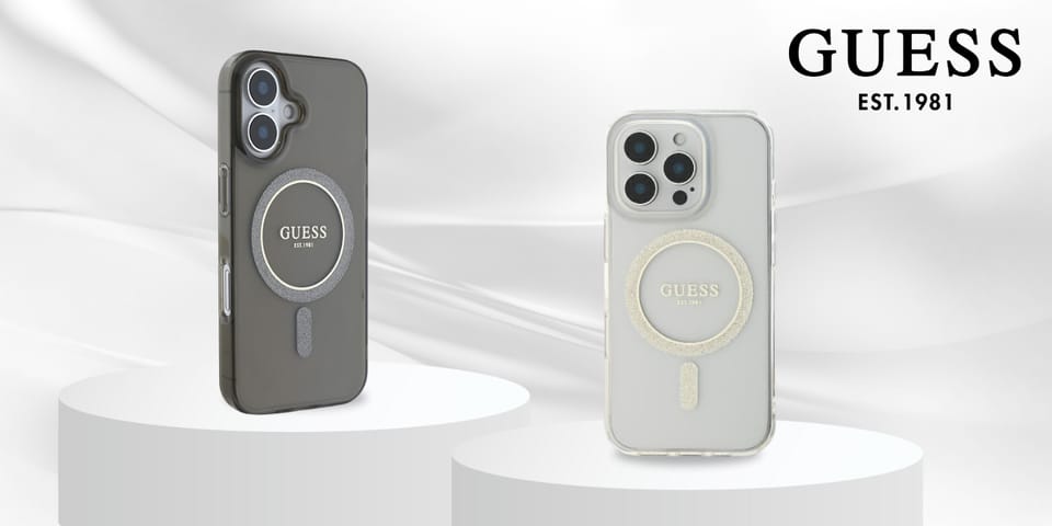 Guess GUHMP16LHFGERET iPhone 16 Pro 6.3" przeźroczysty/transparent hardcase IML Glitter Circle MagSafe