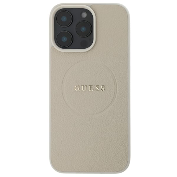 Guess GUHMP16SPGHSMME iPhone 16 6.1" beżowy/beige hardcase Grained Ring MagSafe