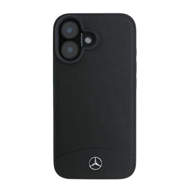 Mercedes MEHMP16S23RBARK iPhone 16 6.1" czarny/black hardcase Textured And Plain Leather MagSafe