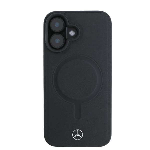 Mercedes MEHMP16S23RCMK iPhone 16 6.1" czarny/black hardcase Plain Smooth Leather MagSafe