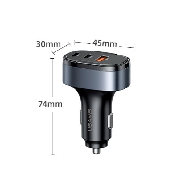 USAMS Ład. sam. 1xUSB+2xUSB-C C42 100W Fast Charge czarny/black (CC257)