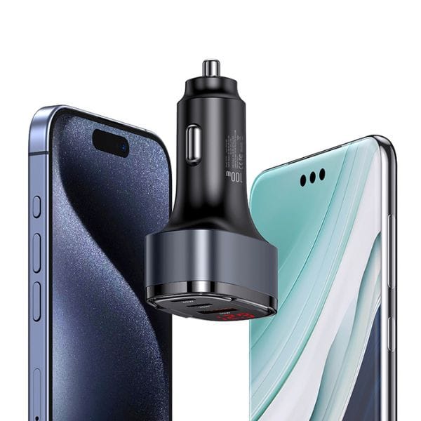 USAMS Ład. sam. 1xUSB+2xUSB-C C42 100W Fast Charge czarny/black (CC257)