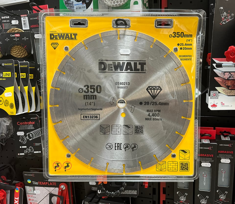 Tarcza diamentowa DeWalt 350x25,4mm segmentowa