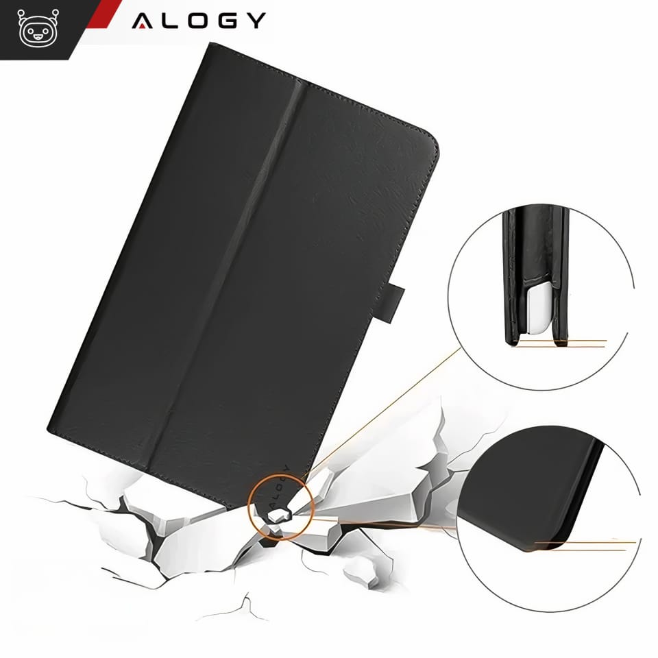 Etui do Lenovo Tab K11 K11E 11” M11 10.95" TB330FU/TB330XU/TB331FC stojak pokrowiec obudowa z klapką na tablet Case Alogy Czarne