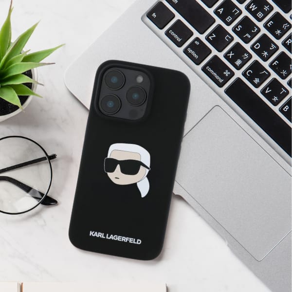 Karl Lagerfeld KLHMP16XSKHPPLK iPhone 16 Pro Max 6.9" czarny/black hardcase Silicone Karl Head Print MagSafe