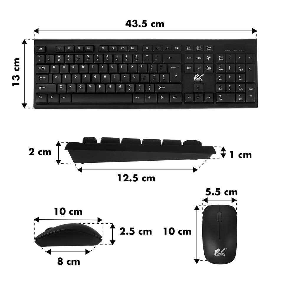 Klawiatura i mysz bezprzewodowa Zestaw Combo NanoRS, RS580