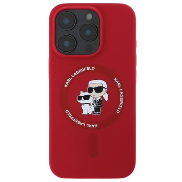 Karl Lagerfeld KLHMP16SSCMKCRHR iPhone  16 6.1" czerwony/red hardcase Silicone Karl&Choupette Ring MagSafe