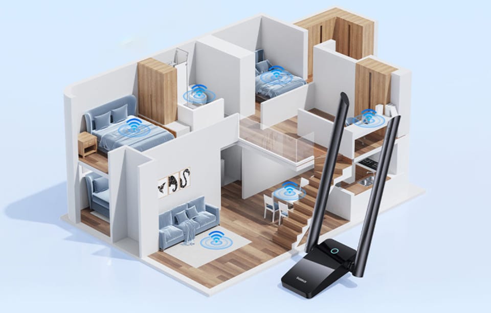 Adapter WiFi Baseus FastJoy 1800Mbps (czarny)