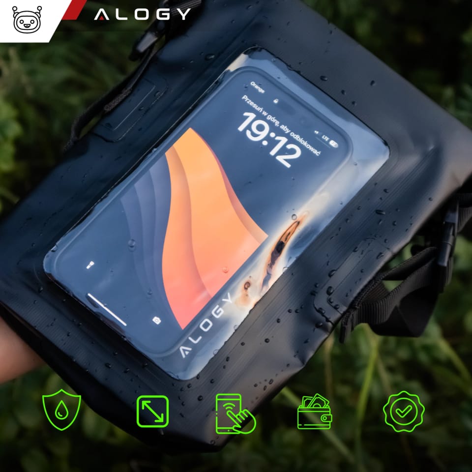 Sakwa Etui wodoodporne na telefon duża torba worek Case wodoszczelne Alogy Waterproof Czarne