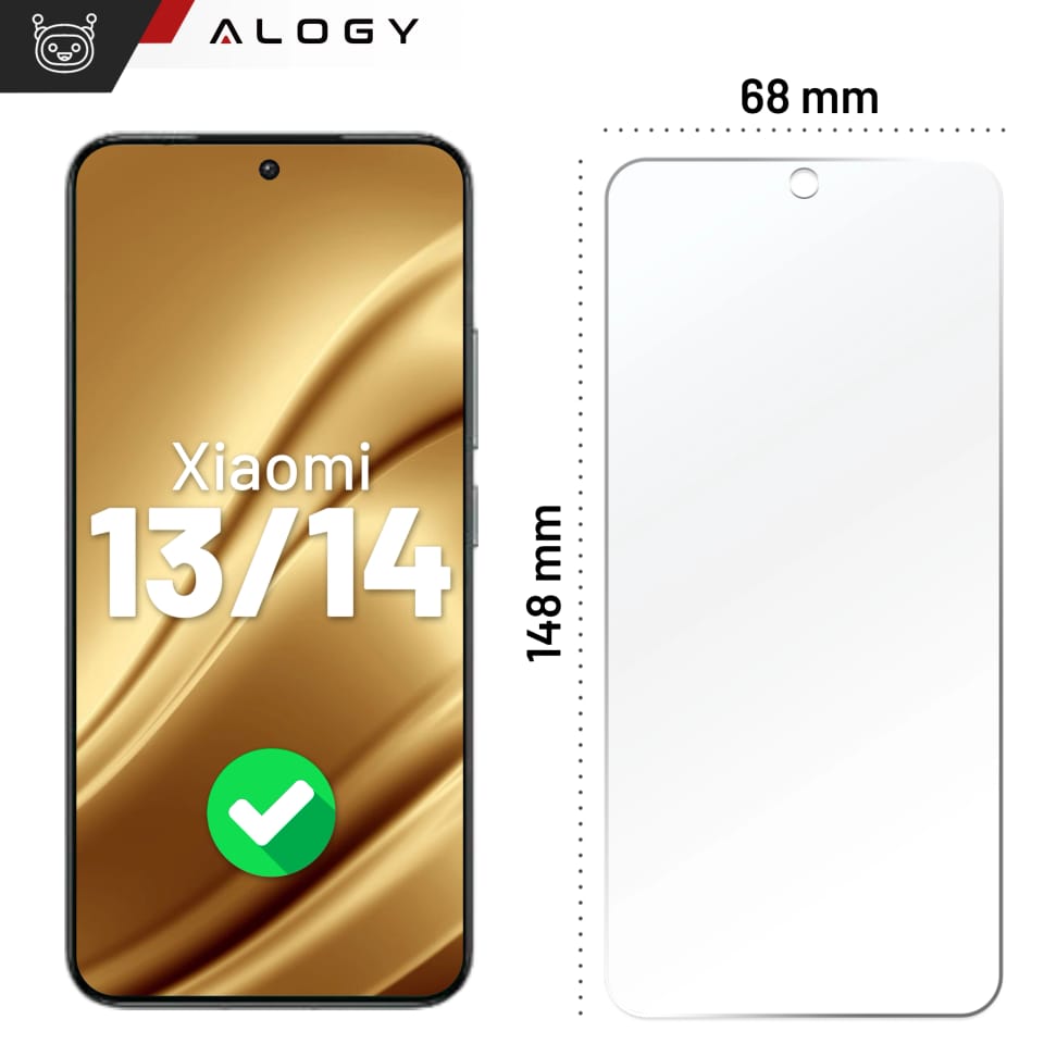 Szkło hybrydowe do Xiaomi 13 / 14 na ekran Alogy Flexi Glass 9H Case Friendly płaskie na ekran