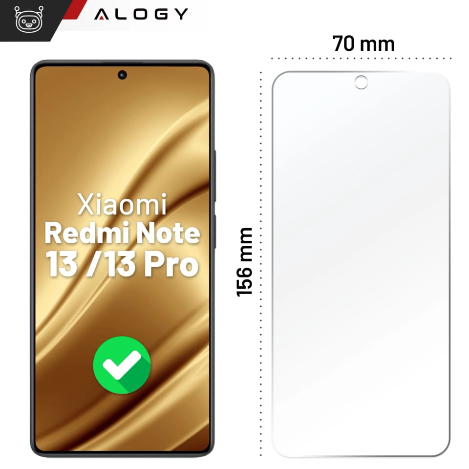 Szkło hybrydowe do Xiaomi Redmi Note 13 / Note 13 Pro na ekran Alogy Flexi Glass 9H Case Friendly płaskie na ekran