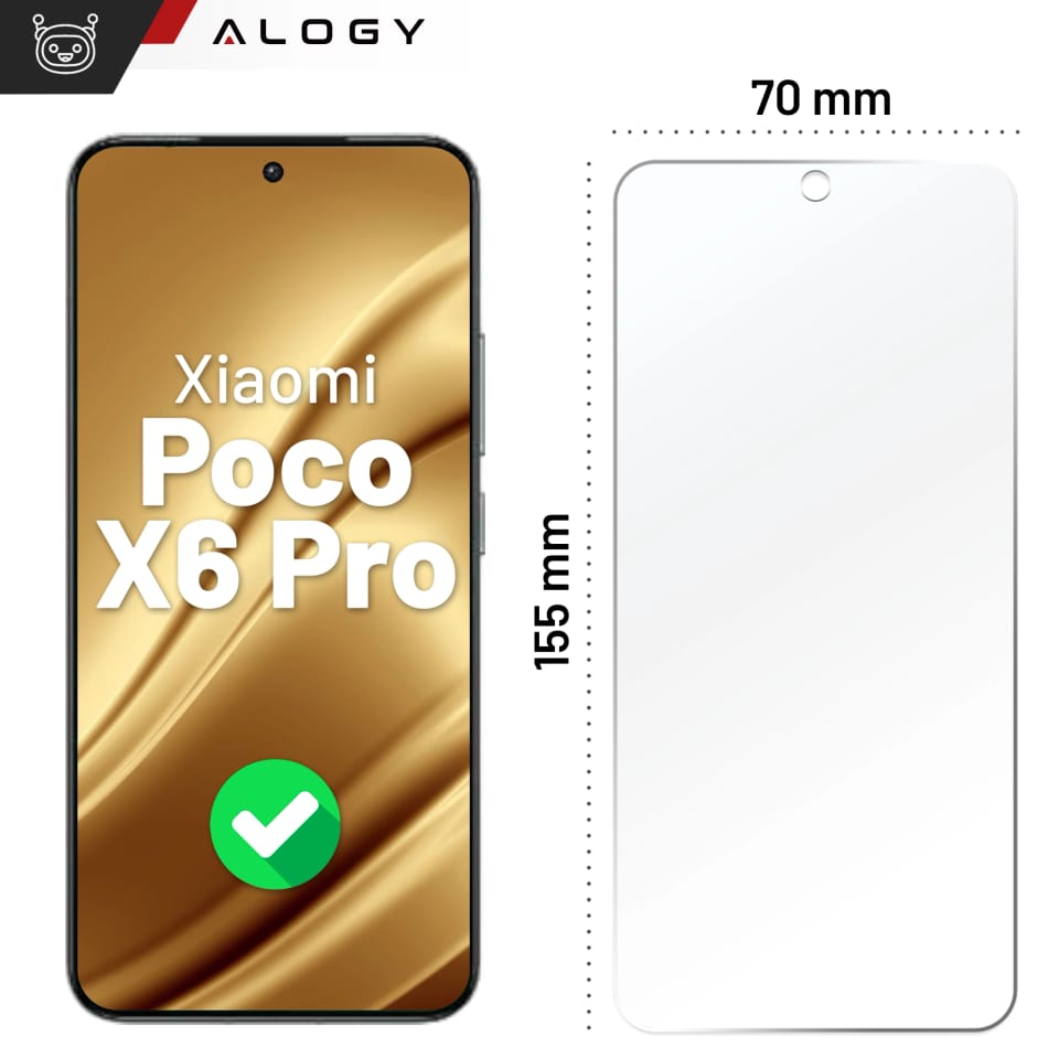 Szkło hybrydowe do Xiaomi Poco X6 Pro na ekran Alogy Flexi Glass 9H Case Friendly płaskie na ekran