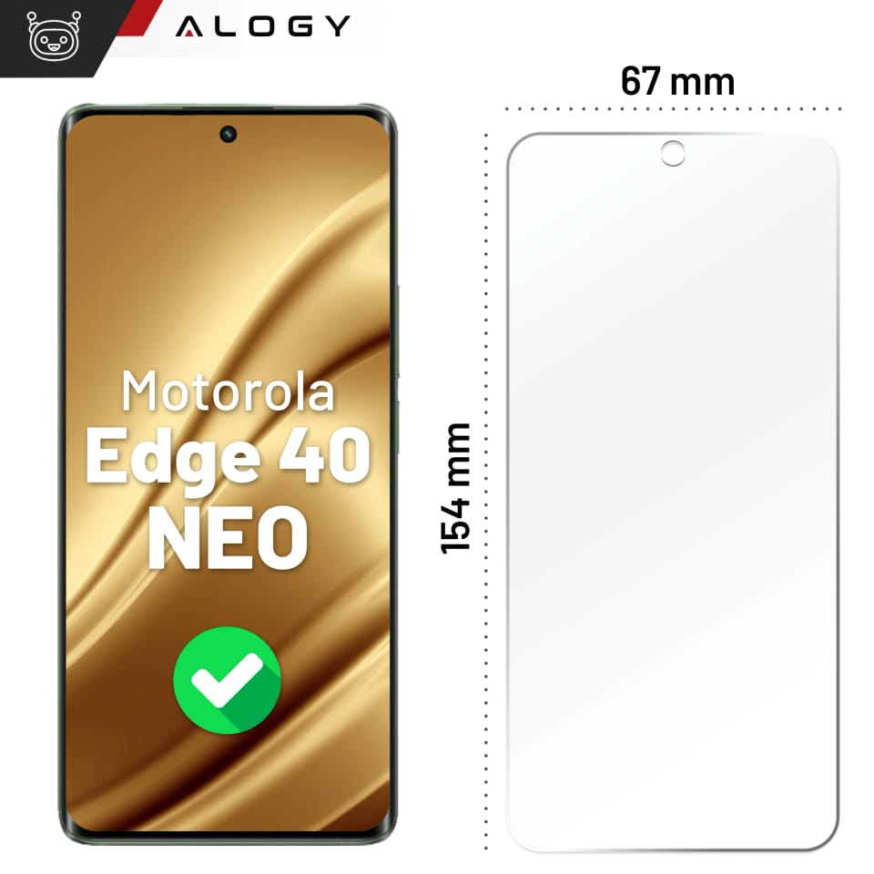 Szkło hybrydowe do Motorola Edge 40 Neo na ekran Alogy Flexi Glass 9H Case Friendly płaskie na ekran