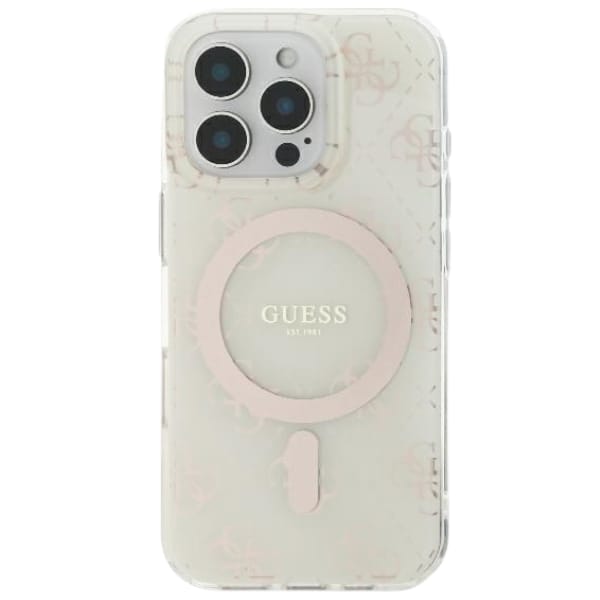 Guess GUHMP16SH4DTEH iPhone 16 6.1" biały/white hardcase IML 4G Background MagSafe