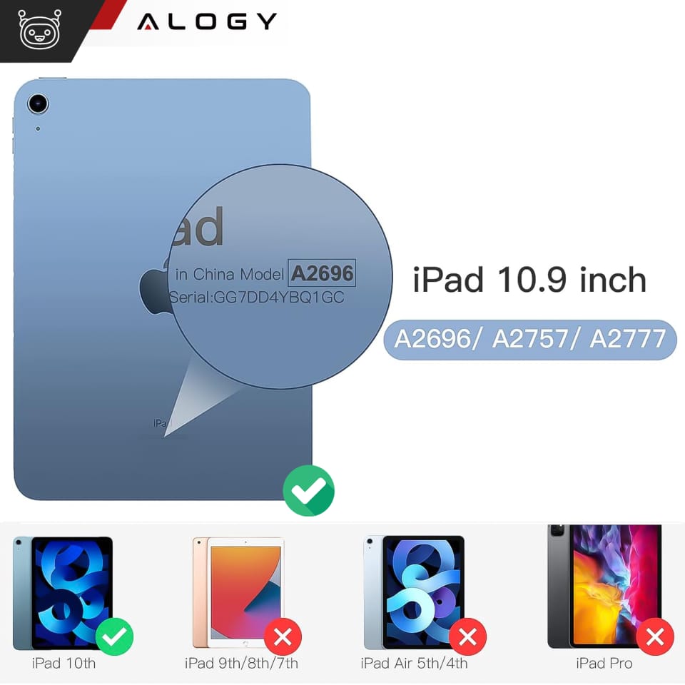 Etui do Apple iPad 10gen. 10.9" 2022 / A16 11gen. 11" 2025 obudowa na tablet Alogy Smart Case Pencil Holder Granatowe