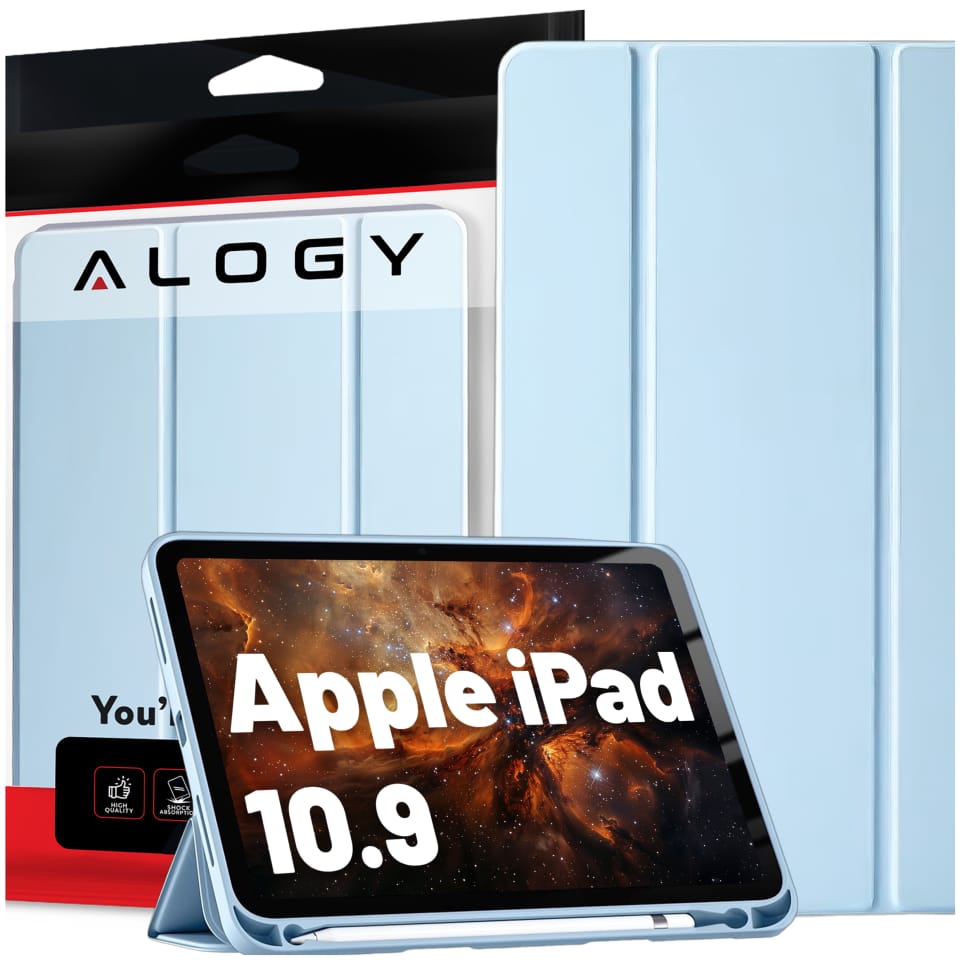 Etui do Apple iPad 10gen. 10.9" 2022 obudowa na tablet Alogy Smart Case Pencil Holder Niebieskie