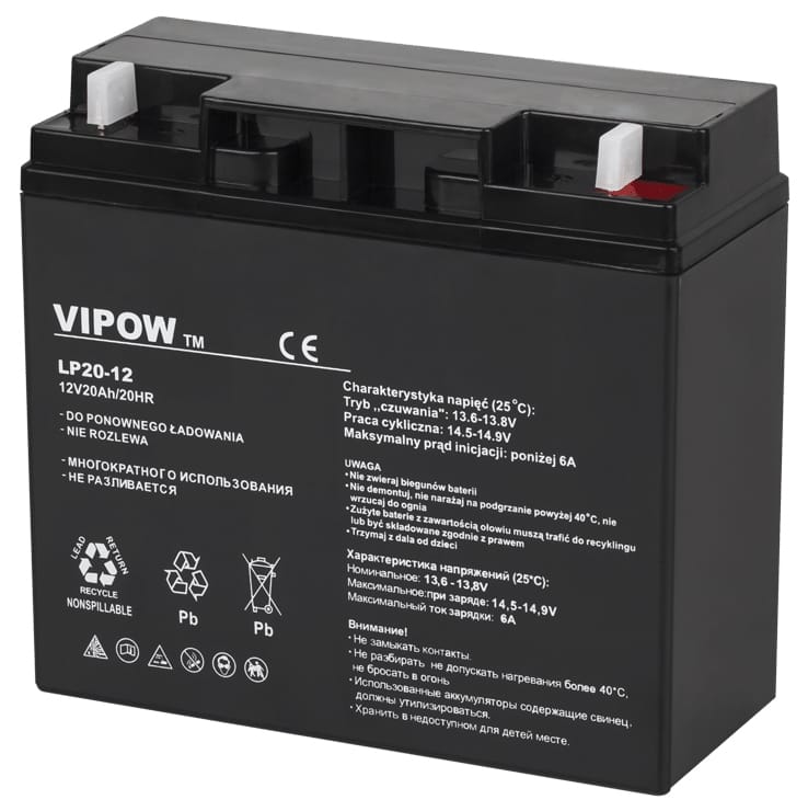 Akumulator żelowy Vipow (12 V, 20 Ah)