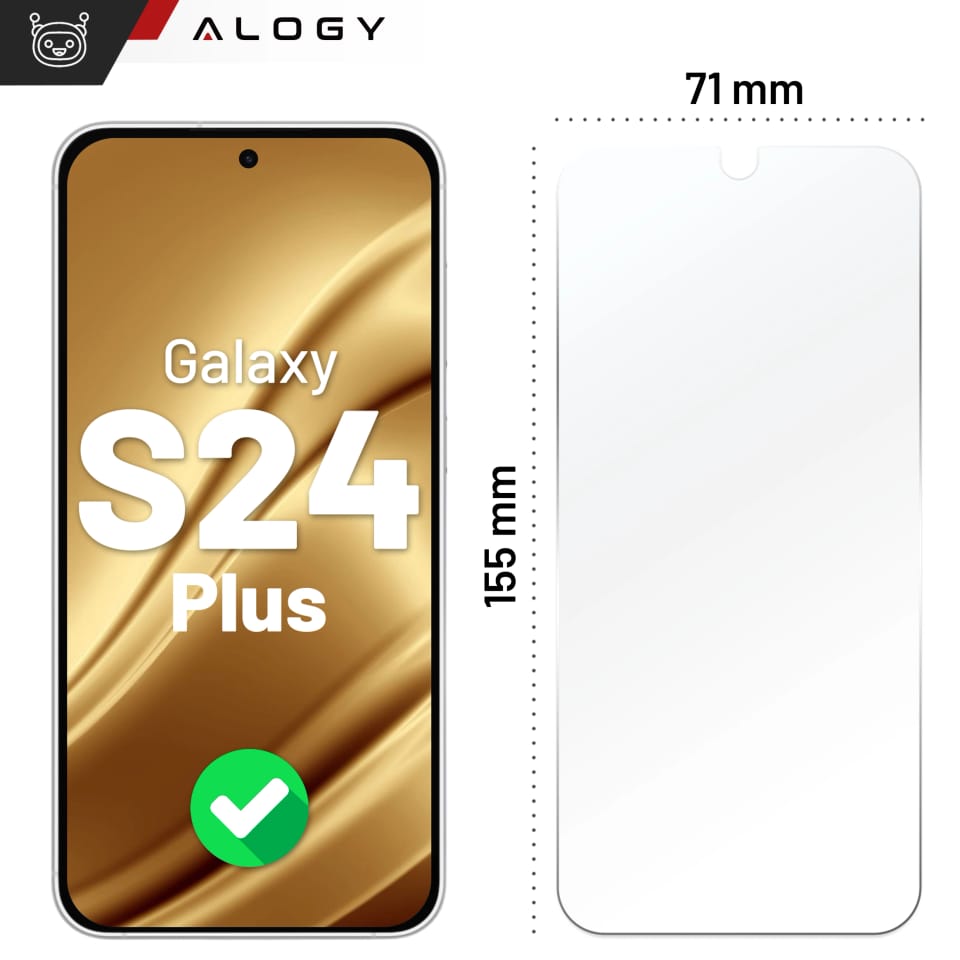 Szkło hybrydowe do Samsung Galaxy S24 Plus na ekran Alogy Flexi Glass 9H Case Friendly płaskie na ekran