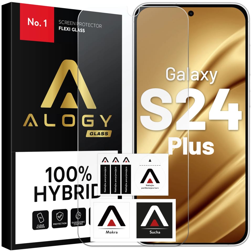 Szkło hybrydowe do Samsung Galaxy S24 Plus na ekran Alogy Flexi Glass 9H Case Friendly płaskie na ekran