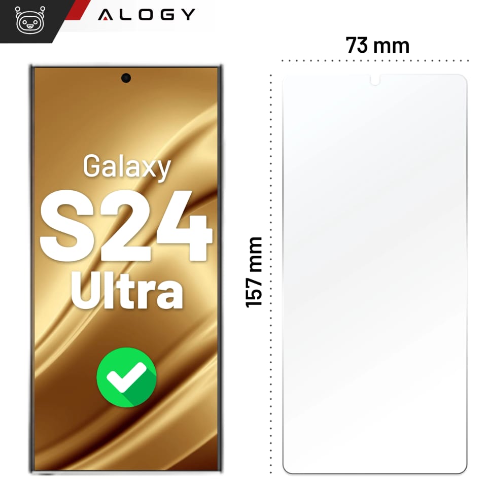 Szkło hybrydowe do Samsung Galaxy S24 Ultra na ekran Alogy Flexi Glass 9H Case Friendly płaskie na ekran