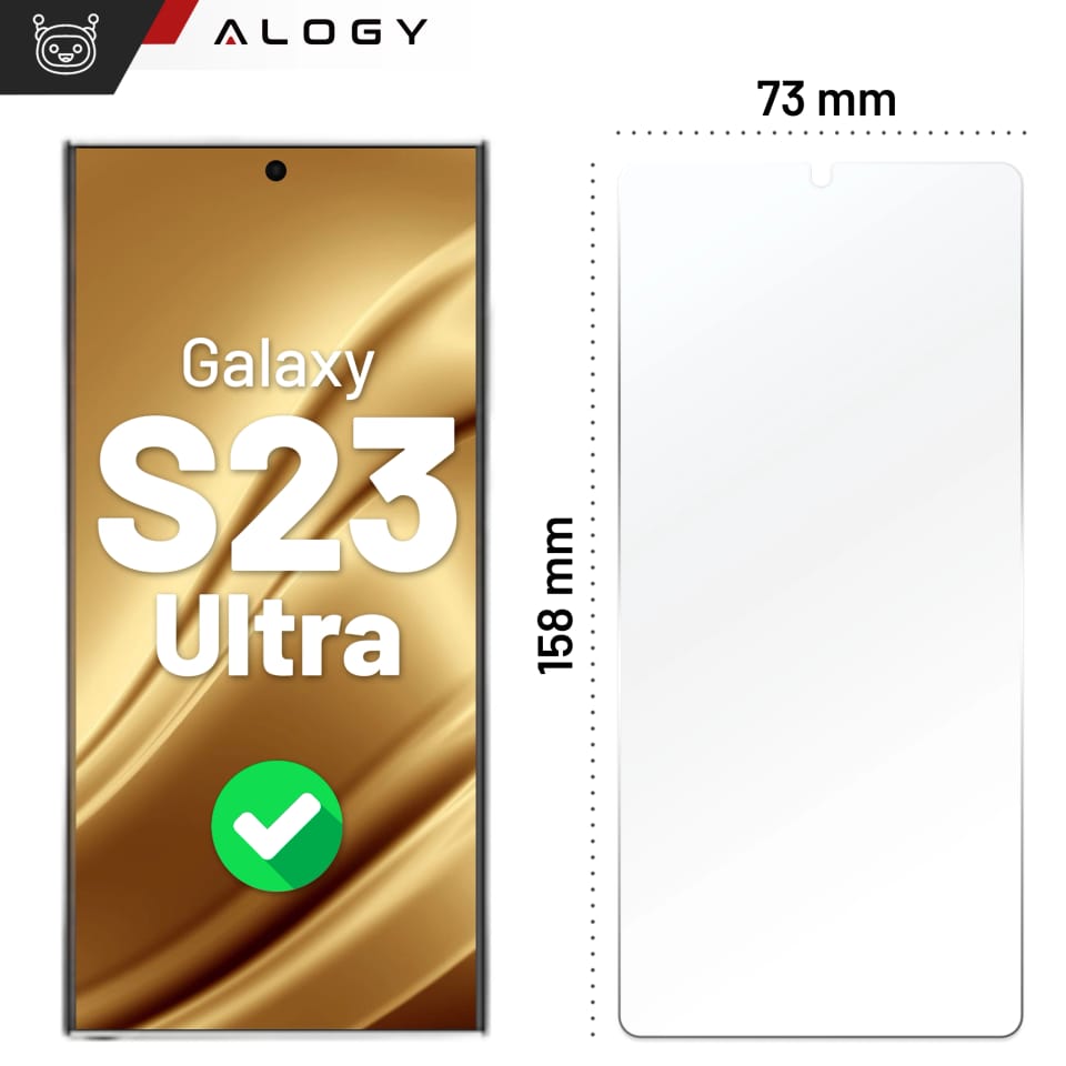 Szkło hybrydowe do Samsung Galaxy S23 Ultra na ekran Alogy Flexi Glass 9H Case Friendly płaskie na ekran