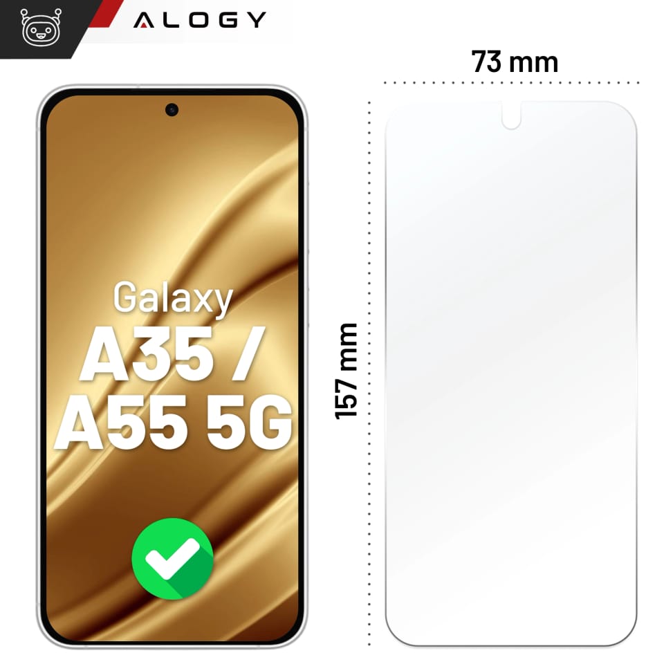 Szkło "NIETŁUKĄCE" do Samsung Galaxy A35 / A55 5G na ekran hybrydowe Alogy Flexi Glass 9H Case Friendly płaskie na ekran