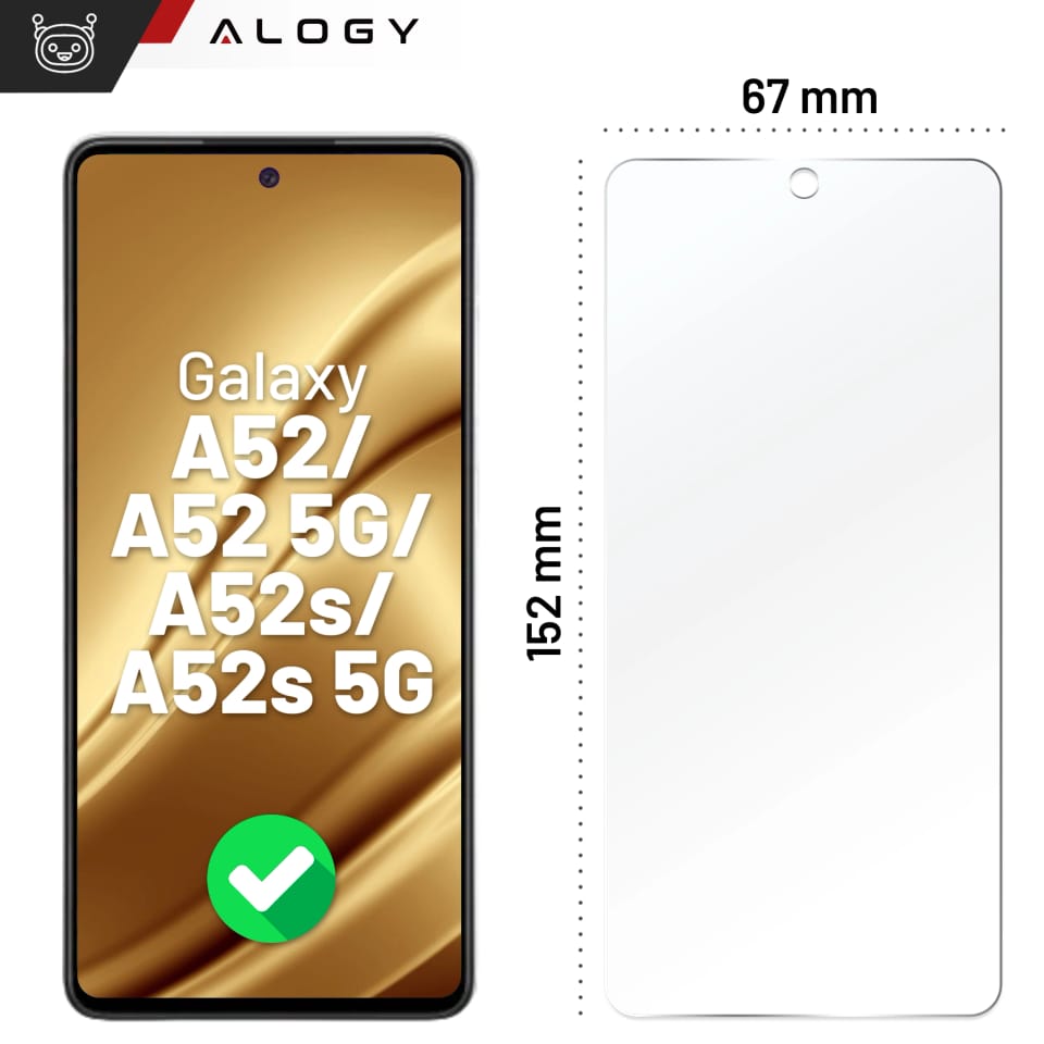 Szkło "NIETŁUKĄCE"do Samsung Galaxy A52 / A52 5G / A52s / A52s 5G na ekran hybrydowe Alogy Flexi Glass 9H Case Friendly płaskie na ekran