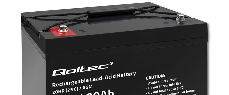 Qoltec Akumulator AGM | 12V | 80Ah | 23.5kg | Bezobsługowy | Mocny | LongLife | do UPS, kampera, łodzi, pieca