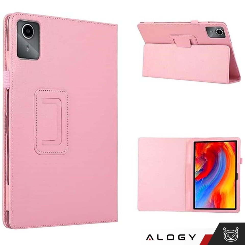 Etui do Lenovo Tab K11 / K11E 11” M11 10.95" TB330FU/TB330XU/TB331FC stojak pokrowiec obudowa z klapką na tablet Case Alogy Różowe