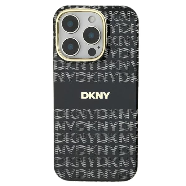 DKNY DKHMP16XHRHSEK iPhone 16 Pro Max 6.9" czarny/black hardcase Repeat Texture Pattern With Stripe