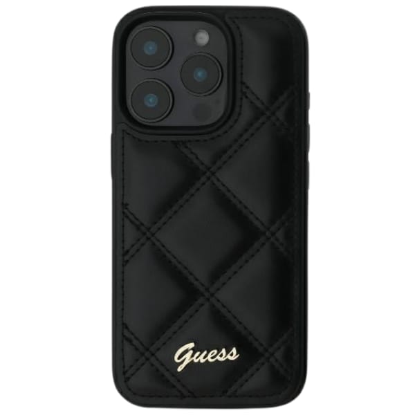 Guess GUHCP16SPSQSQSK iPhone 16 6.1" czarny/black hardcase Quiled Metal Logo