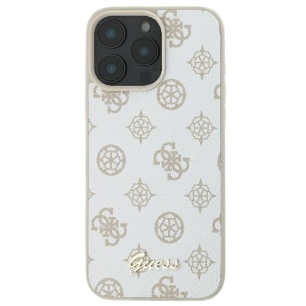 Guess GUHMP16SPGPYSH iPhone 16 6.1" biały/white hardcase Peony Script Logo MagSafe