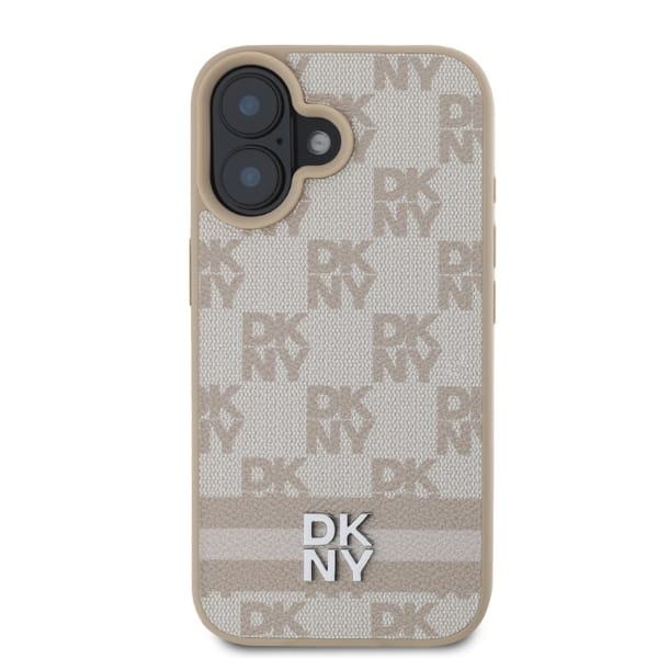 DKNY DKHCP16SPCPTSSP iPhone 16 6.1" różowy/pink hardcase Checkered Pattern & Printed Stripes