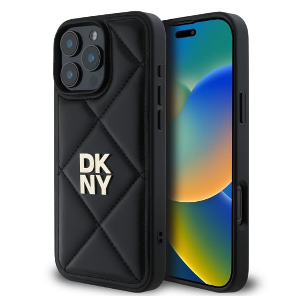 DKNY DKHCP16XPQDSLK iPhone 16 Pro Max 6.9" czarny/black Quilted Stack Logo