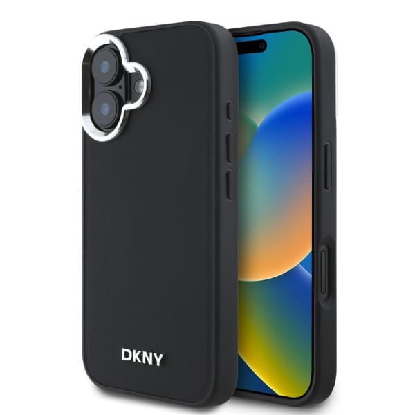 DKNY DKHMP16SPSCMCLK iPhone 16 6.1" czarny/black hardcase Plain Silver Logo MagSafe