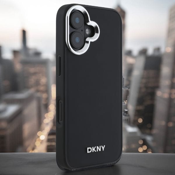 DKNY DKHMP16SPSCMCLK iPhone 16 6.1" czarny/black hardcase Plain Silver Logo MagSafe