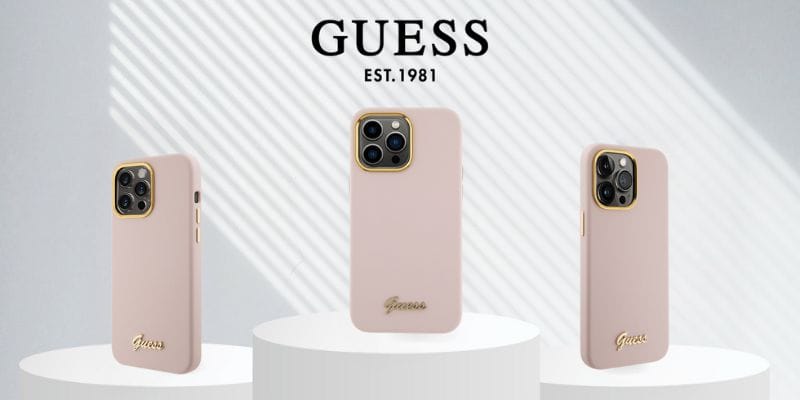 Guess GUHCP16XSMBSLP iPhone 16 Pro Max 6.9" różowy/pink hardcase Silicone Script Metal Logo & Frame