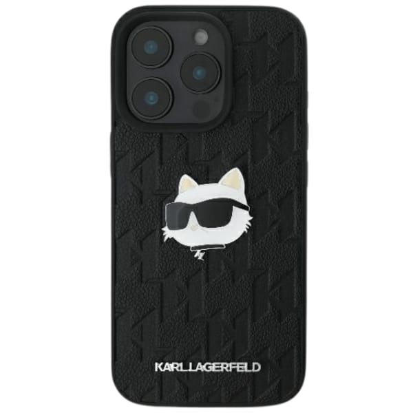 Karl Lagerfeld KLHCP16SPGKLCHPK iPhone16 6.1" czarny/black hardcase Monogram Choupette Head Pin