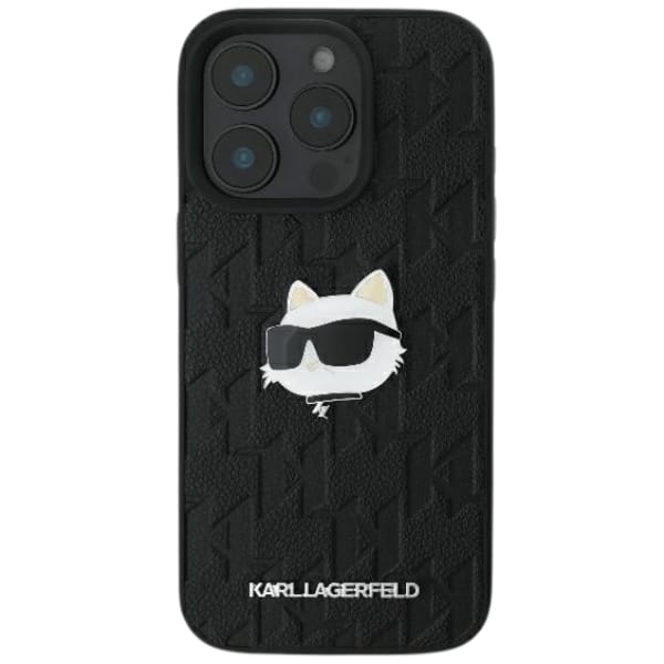 Karl Lagerfeld KLHCP16LPGKLCHPK iPhone 16 Pro 6.3" czarny/black hardcase Monogram Choupette Head Pin