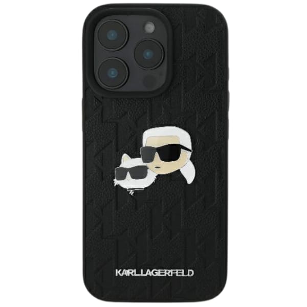 Karl Lagerfeld KLHCP16SPGKLKCPK iPhone 16 6.1" czarny/black hardcase Monogram Karl&Chaoupette Head Pin